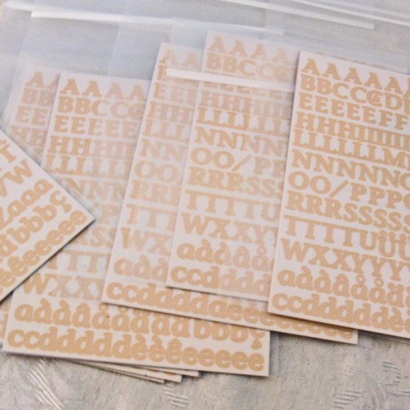 ABC/123 Stickers, Mini; Beige   New/CREATIVE MEMORIES.  Includes 4 pkg abc beige - Picture 2 of 2
